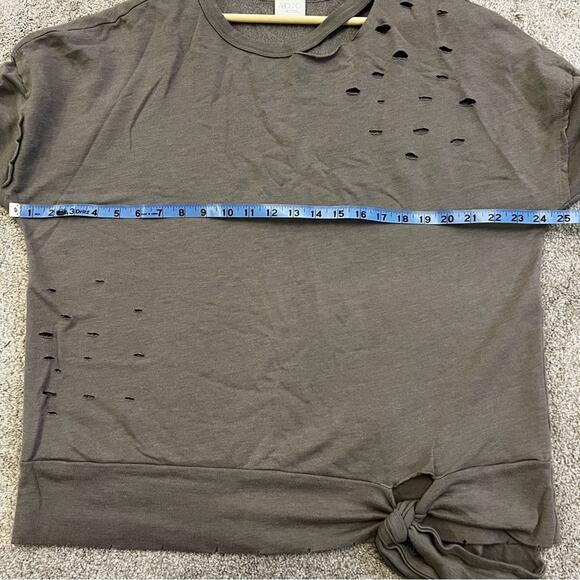 ABOUND Olive/Khaki Green Heathered TIE HIP Cotton Distressed SWEATSHIRT size L - Picture 14 of 16